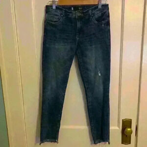 Kut From The Kloth Jeans Reese Ankle Straight Leg Raw Hem, Womens Size 4